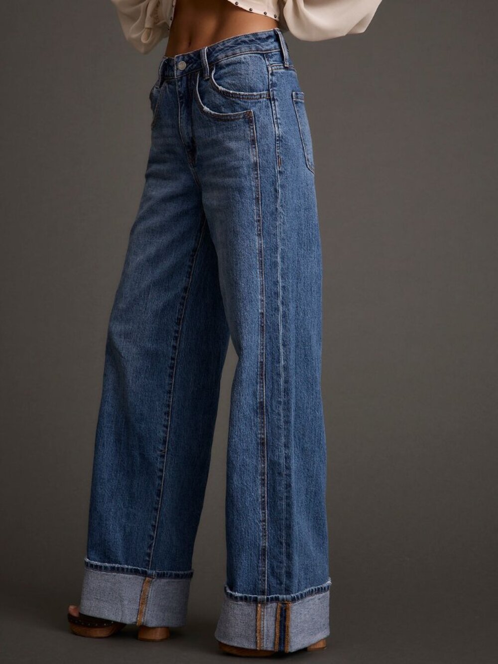 12th Tribe Presley Cuffed Straight Leg Denim Size 2626 - Picture 2 of 3